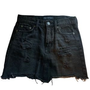 Aeropostale High Rise Black Ripped Jean Skirt Size 00